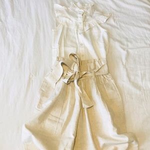 Sassy Minor Wide Leg Paperbag Pants and Blouse Set